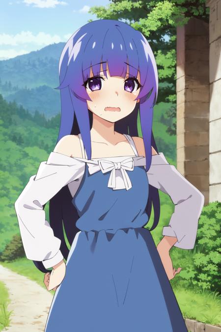 120976-2923471427-(masterpiece, best quality_1.3), sky, scenery, day, [HDR, blue sky, tree, building, village, road, outdoors], , higurashi, 1girl.png